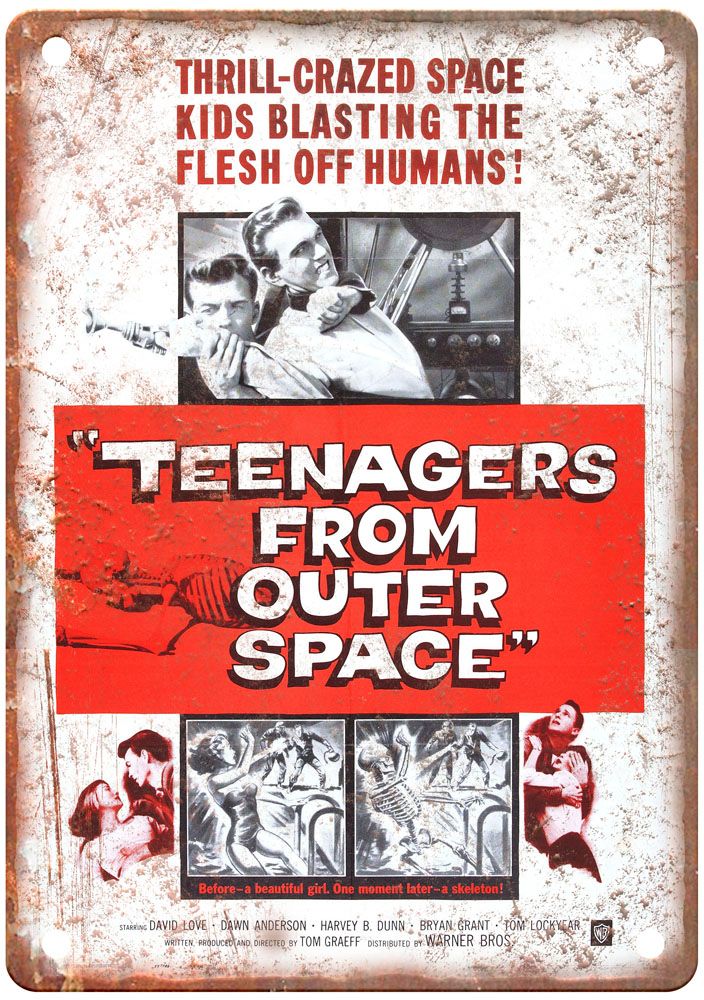 Teenagers From Outer Space Vintage Movie Poster Old Retro Look Metal Sign