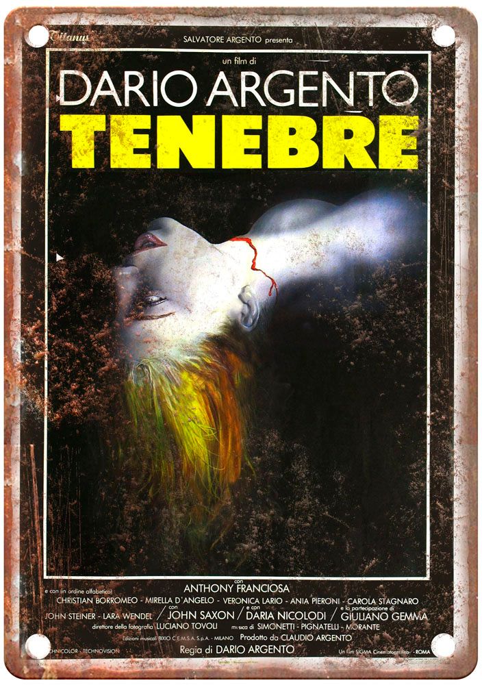 Tenebre Vintage Movie Poster Old Retro Look Metal Sign