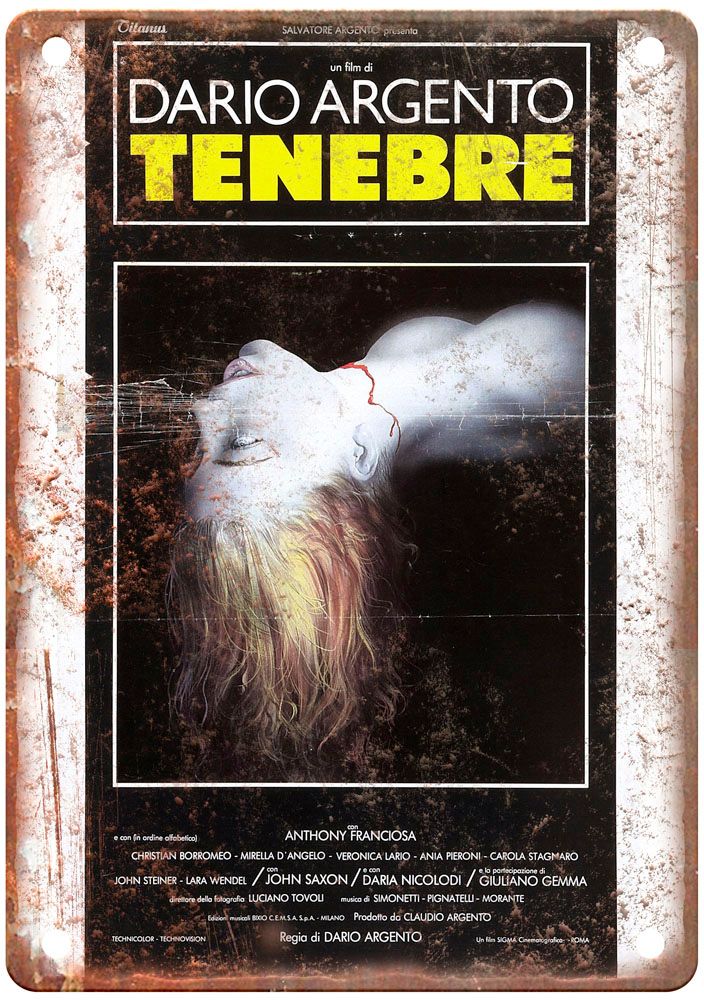 Tenebre Vintage Movie Poster Old Retro Look Metal Sign