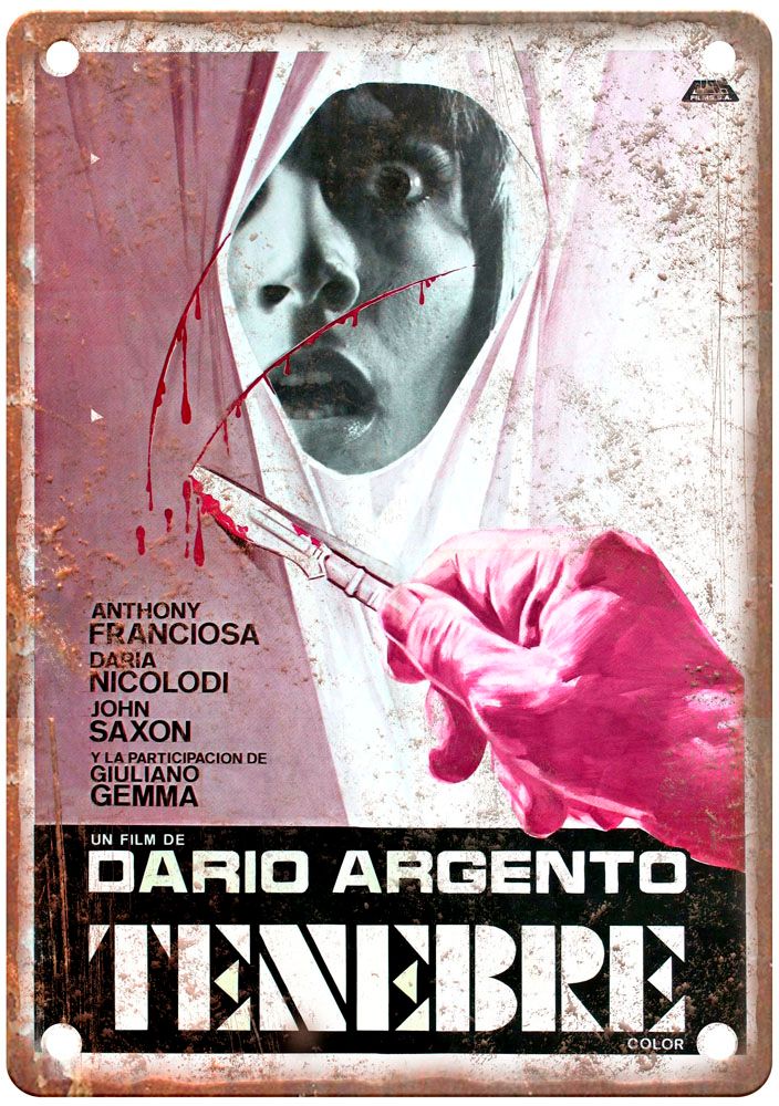 Tenebre Vintage Movie Poster Old Retro Look Metal Sign