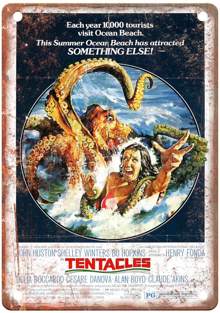 Tentacles Vintage Movie Poster Old Retro Look Metal Sign