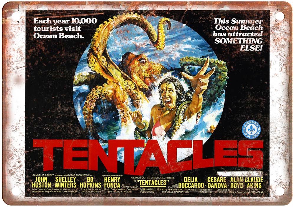 Tentacles Vintage Movie Poster Old Retro Look Metal Sign