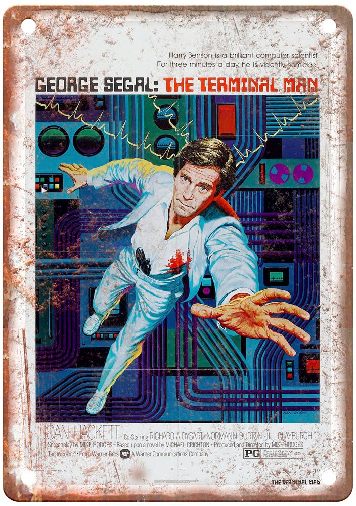 Terminal Man Vintage Movie Poster Old Retro Look Metal Sign