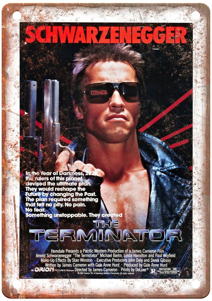 Terminator Vintage Movie Poster Old Retro Look Metal Sign