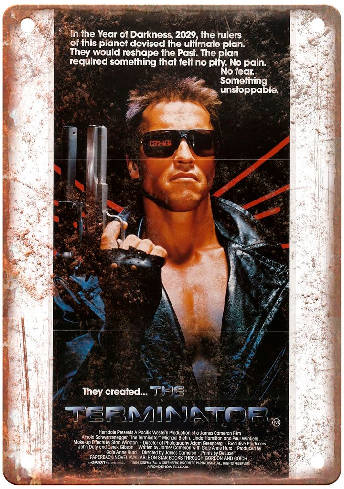 Terminator Vintage Movie Poster Old Retro Look Metal Sign