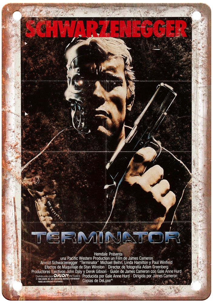 Terminator Vintage Movie Poster Old Retro Look Metal Sign