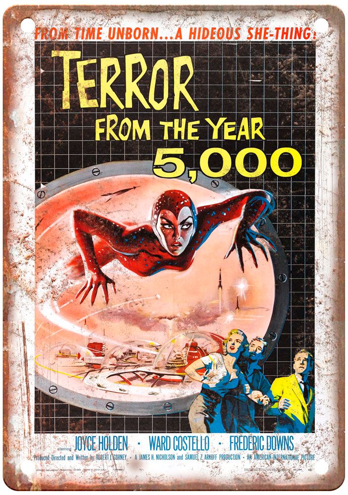 Terror From Year 5000 Vintage Movie Poster Old Retro Look Metal Sign