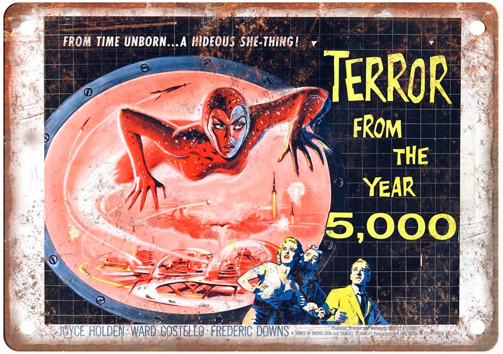 Terror From Year 5000 Vintage Movie Poster Old Retro Look Metal Sign