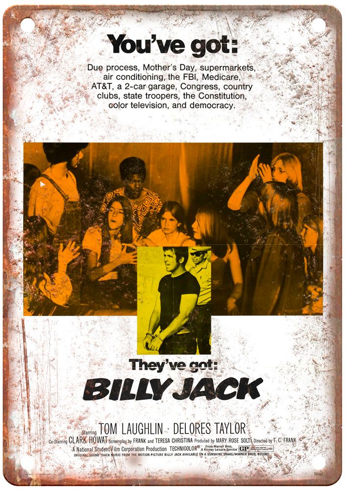 Billy Jack Vintage Movie Poster Old Retro Look Metal Sign