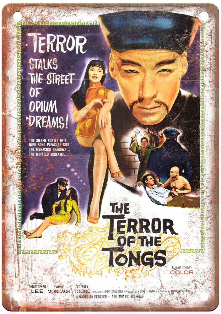 Terror Of Tongs Vintage Movie Poster Old Retro Look Metal Sign