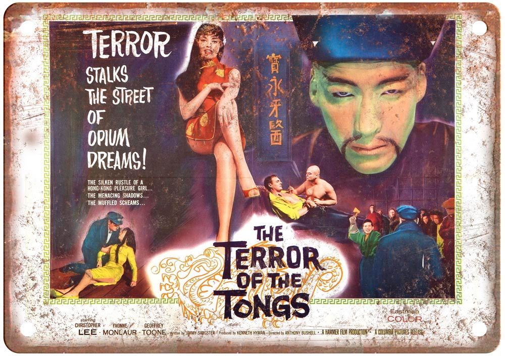 Terror Of Tongs Vintage Movie Poster Old Retro Look Metal Sign