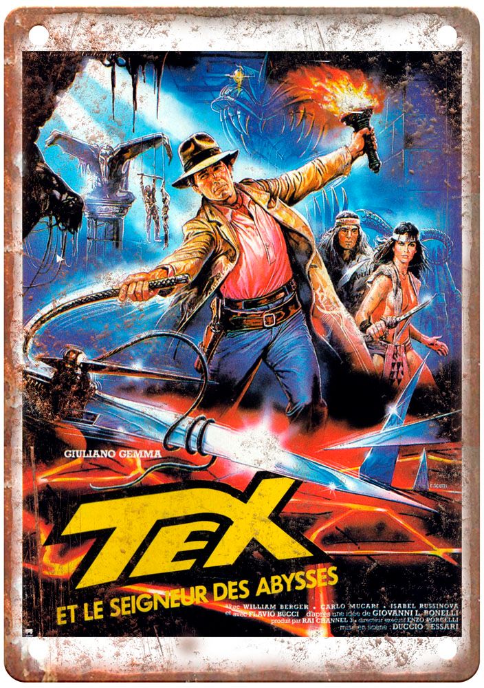 Tex And Lord Of Deep Vintage Movie Poster Old Retro Look Metal Sign