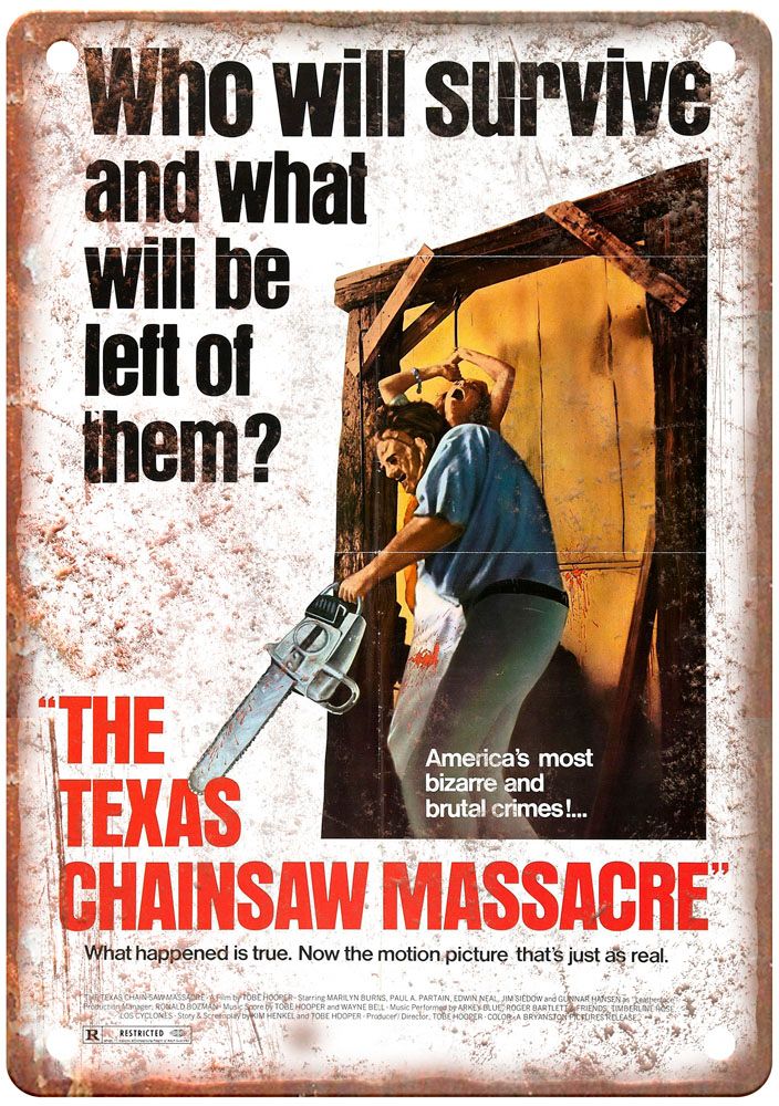 Texas Chainsaw Massacre 1 Vintage Movie Poster Old Retro Look Metal Sign