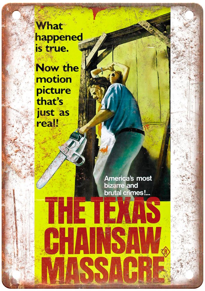 Texas Chainsaw Massacre 1 Vintage Movie Poster Old Retro Look Metal Sign