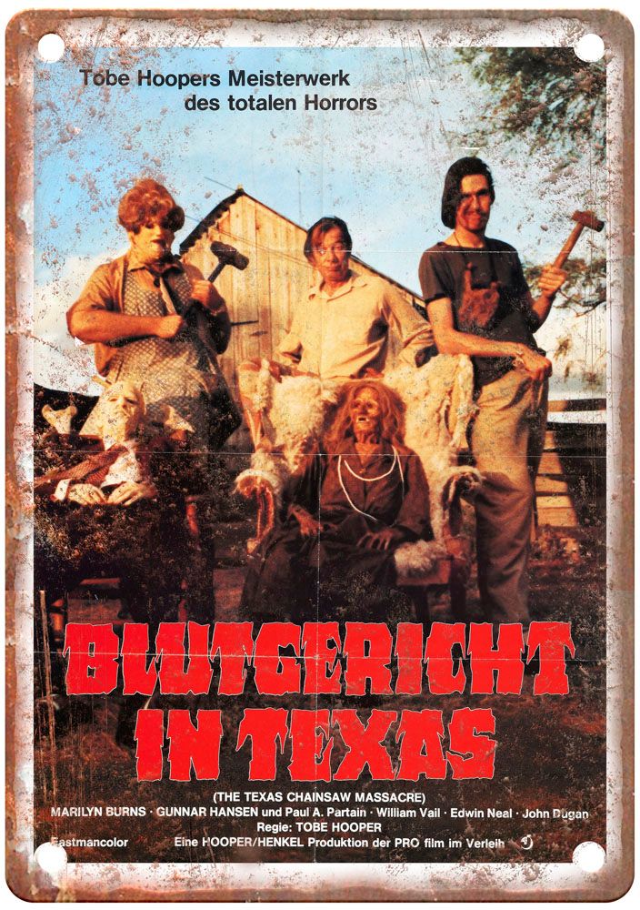 Texas Chainsaw Massacre 1 Vintage Movie Poster Old Retro Look Metal Sign