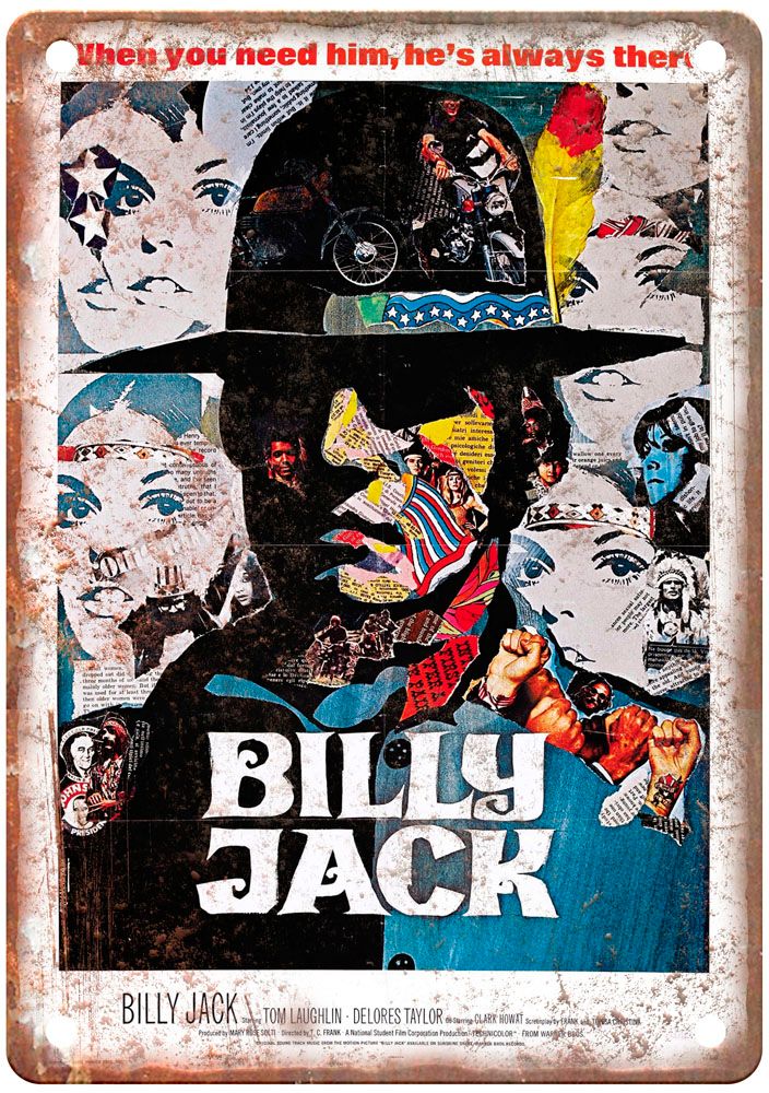 Billy Jack Vintage Movie Poster Old Retro Look Metal Sign