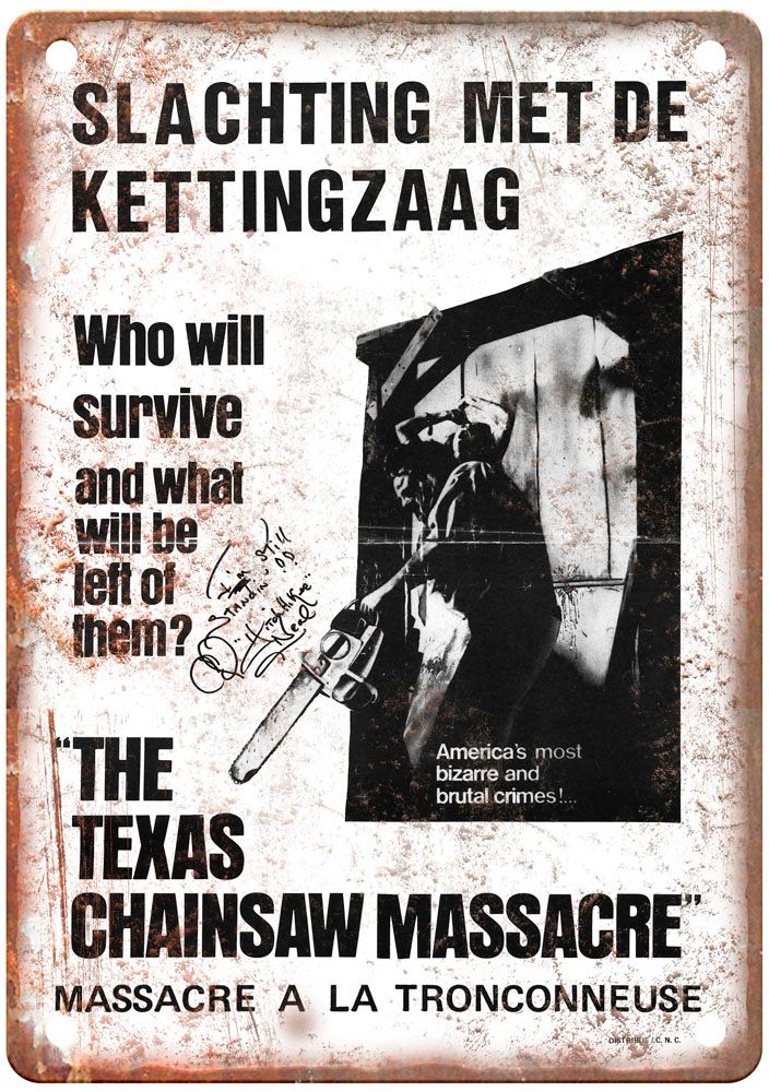 Texas Chainsaw Massacre 1 Vintage Movie Poster Old Retro Look Metal Sign