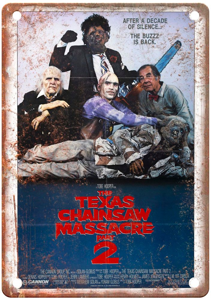 Texas Chainsaw Massacre 2 Vintage Movie Poster Old Retro Look Metal Sign