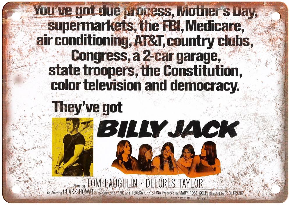 Billy Jack Vintage Movie Poster Old Retro Look Metal Sign