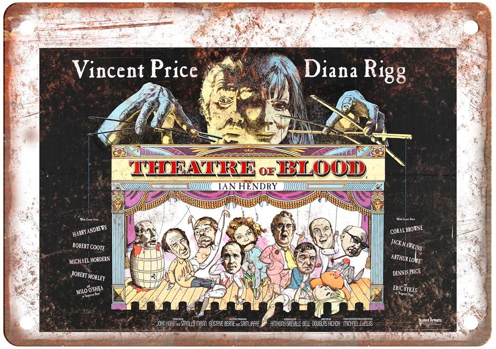 Theatre Of Blood Vintage Movie Poster Old Retro Look Metal Sign