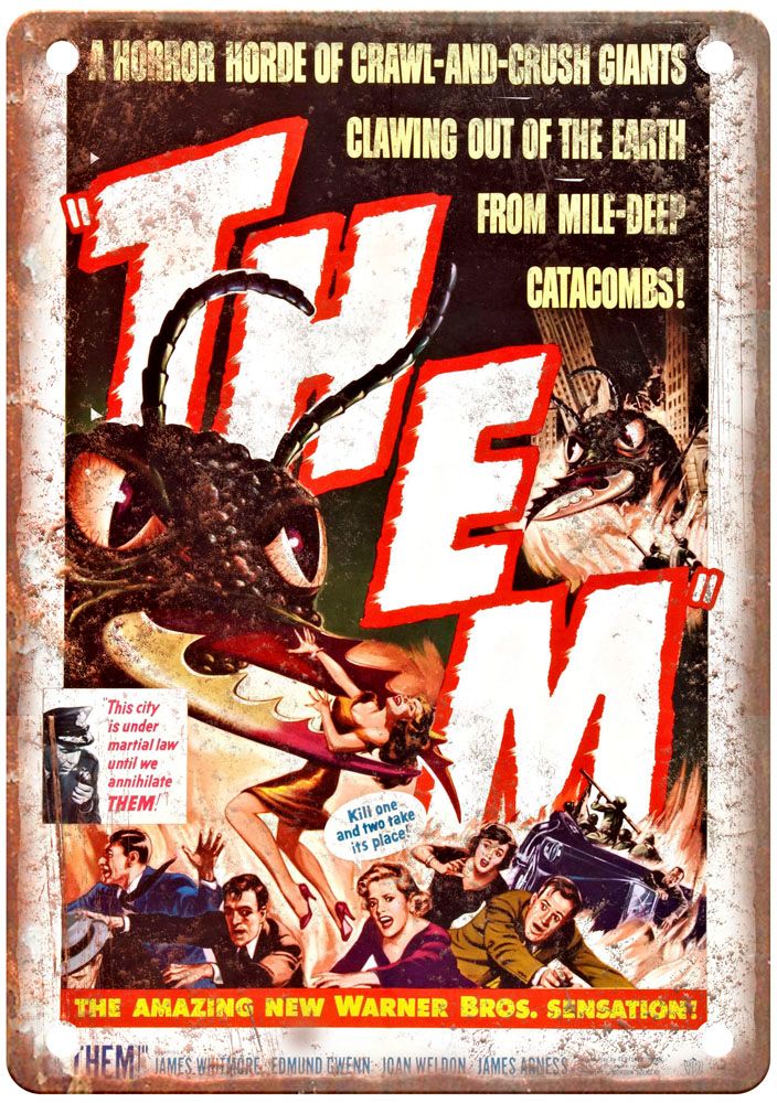 Them Vintage Movie Poster Old Retro Look Metal Sign