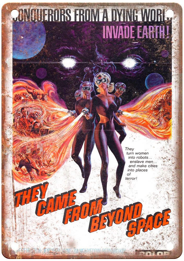 They Came From Beyond Space Vintage Movie Poster Old Retro Look Metal Sign