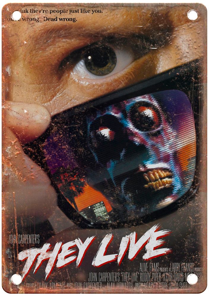 They Live Vintage Movie Poster Old Retro Look Metal Sign