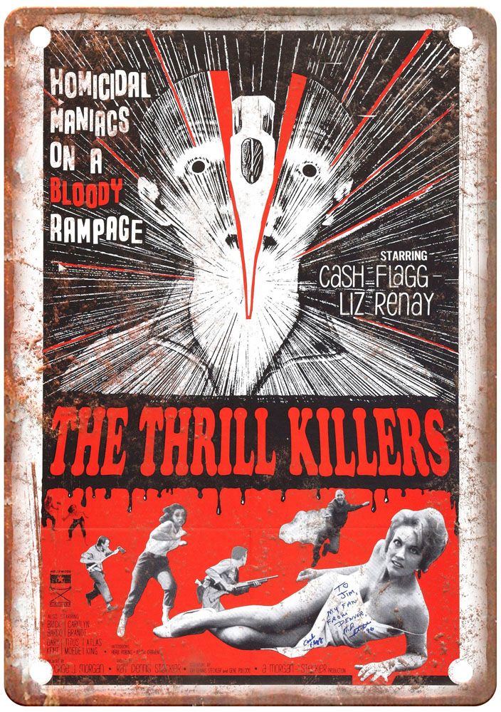 Thrill Killers Vintage Movie Poster Old Retro Look Metal Sign