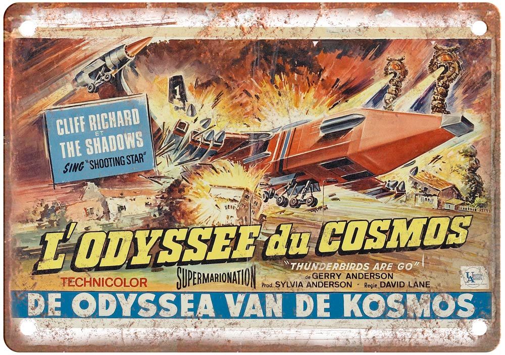 Thunderbirds Are Go Vintage Movie Poster Old Retro Look Metal Sign