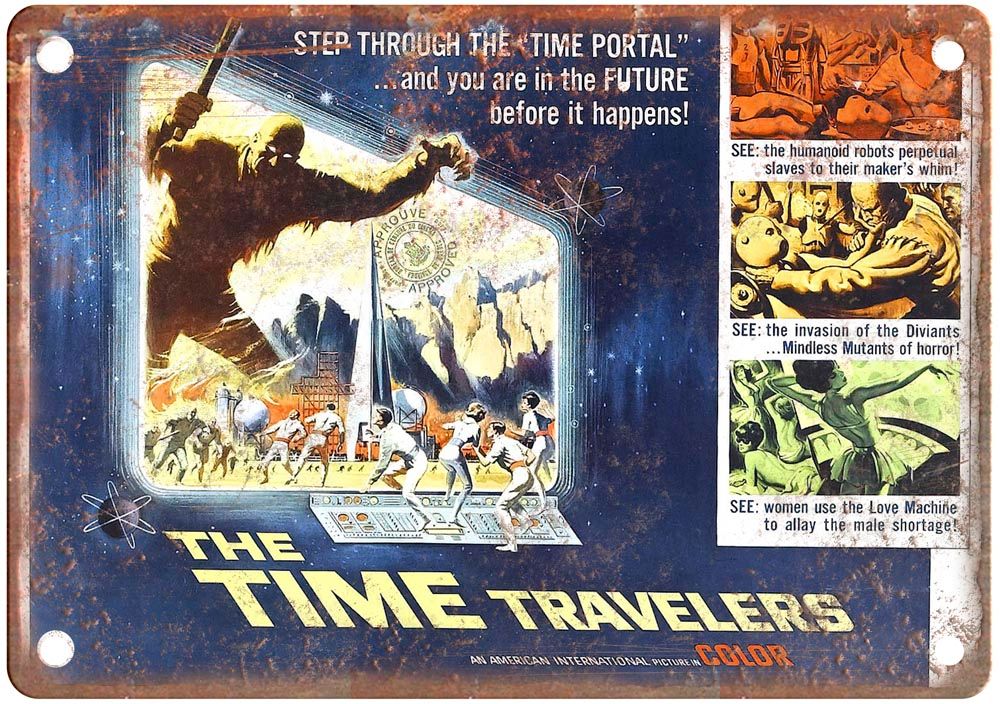 Time Travellers Vintage Movie Poster Old Retro Look Metal Sign