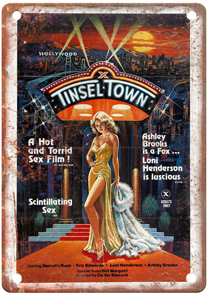 Tinsel Town Vintage Movie Poster Old Retro Look Metal Sign