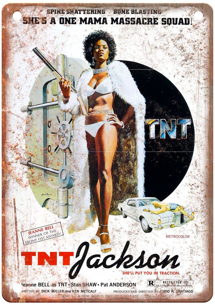 Tnt Jackson Vintage Movie Poster Old Retro Look Metal Sign