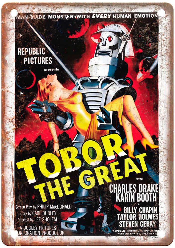 Tobor The Great Vintage Movie Poster Old Retro Look Metal Sign