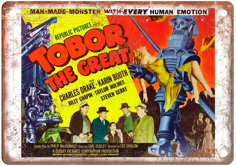 Tobor The Great Vintage Movie Poster Old Retro Look Metal Sign