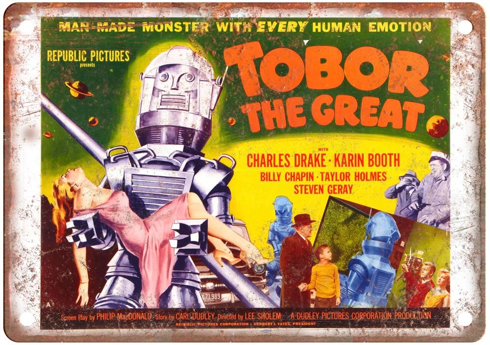 Tobor The Great Vintage Movie Poster Old Retro Look Metal Sign