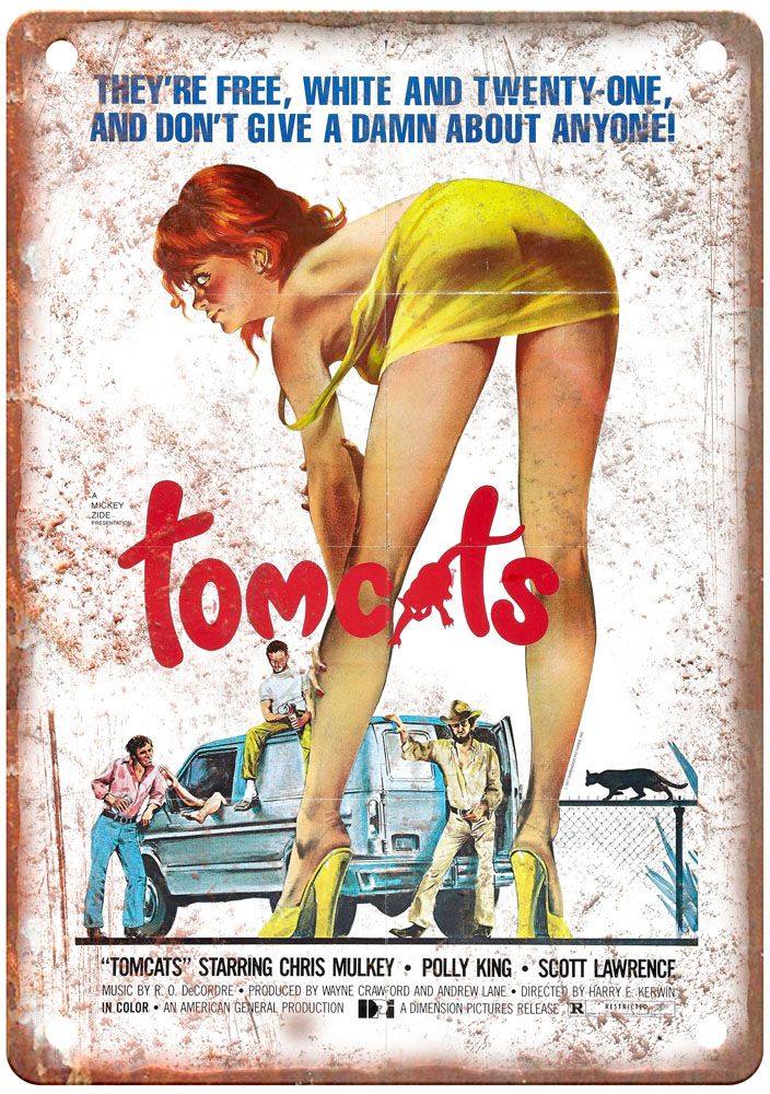 Tomcats 1976 Vintage Movie Poster Old Retro Look Metal Sign