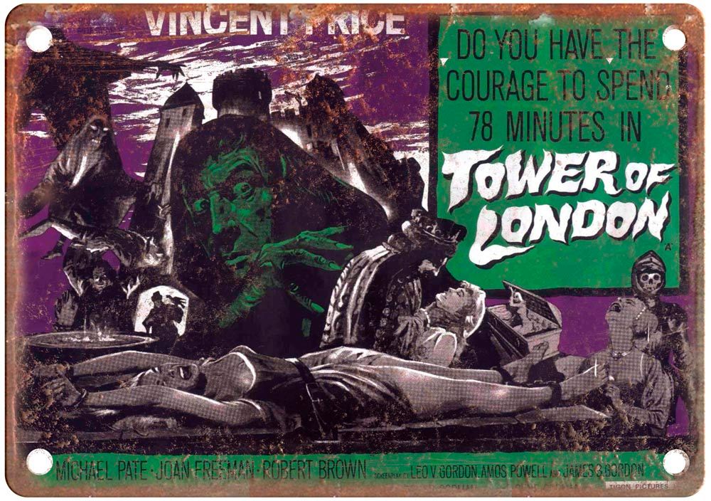 Tower Of London 1962 Vintage Movie Poster Old Retro Look Metal Sign