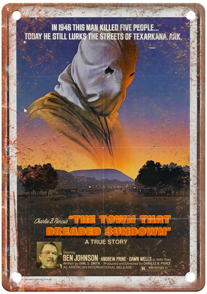 Town That Dreaded Sundown Vintage Movie Poster Old Retro Look Metal Sign