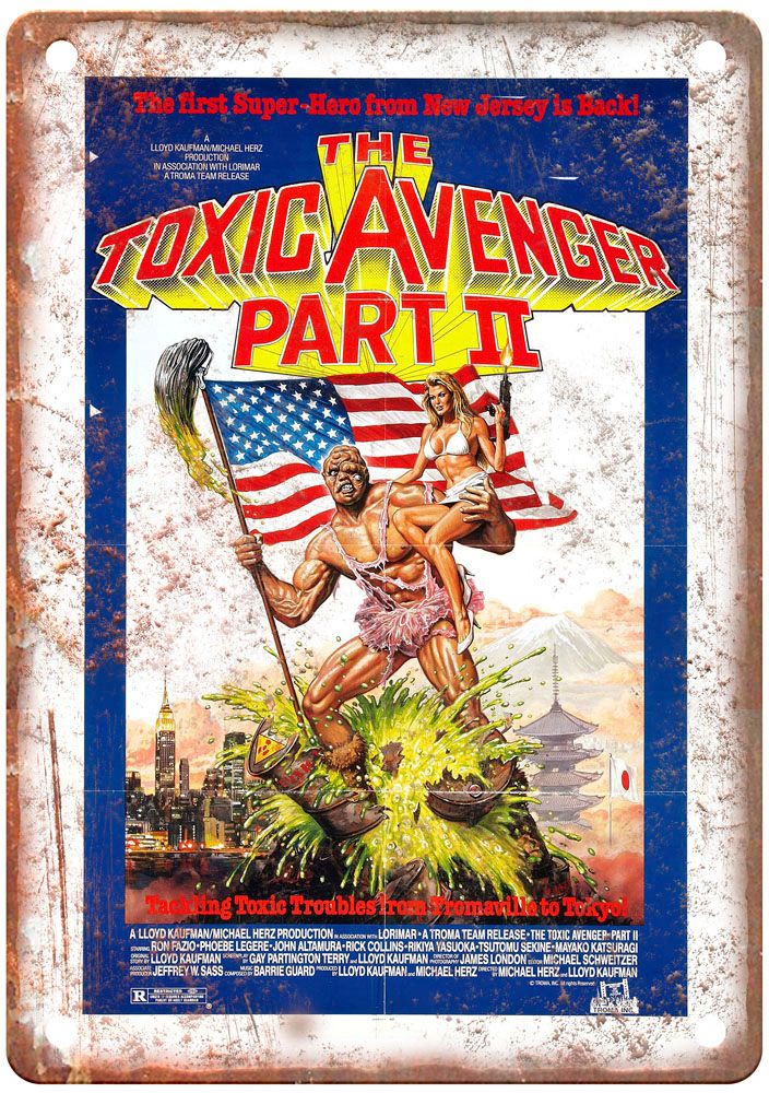 Toxic Avenger 2 Vintage Movie Poster Old Retro Look Metal Sign