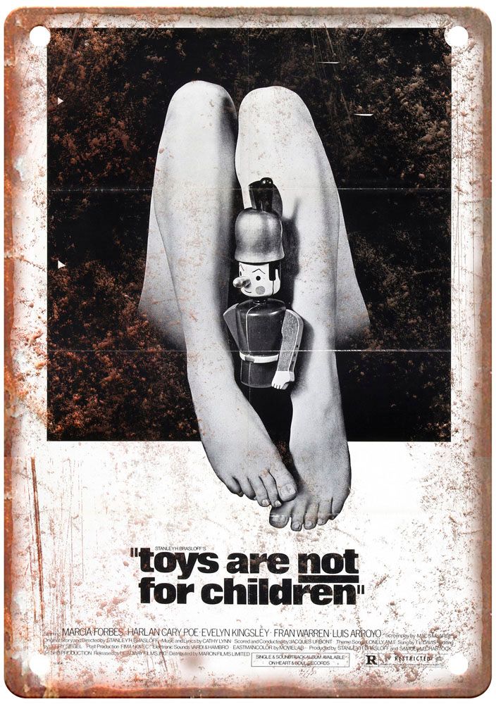 Toys Are Not For Children Vintage Movie Poster Old Retro Look Metal Sign