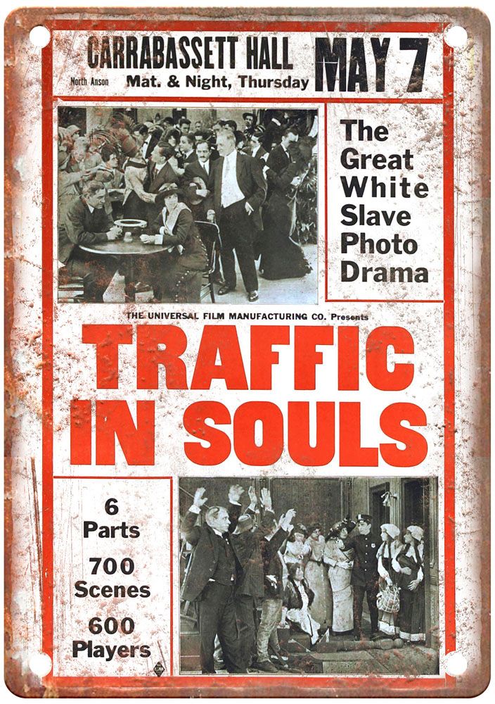 Traffic In Souls Vintage Movie Poster Old Retro Look Metal Sign