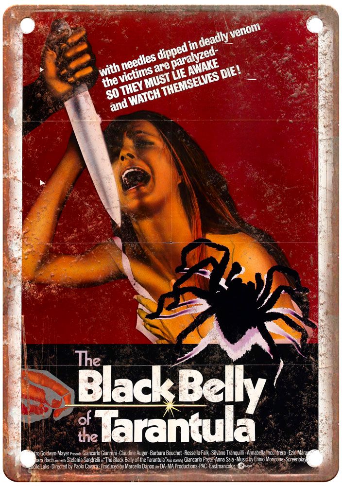 Black Belly Of Tarantula Vintage Movie Poster Old Retro Look Metal Sign