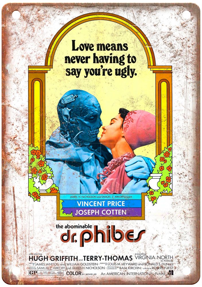 Abominable Dr Phibes Vintage Movie Poster Old Retro Look Metal Sign