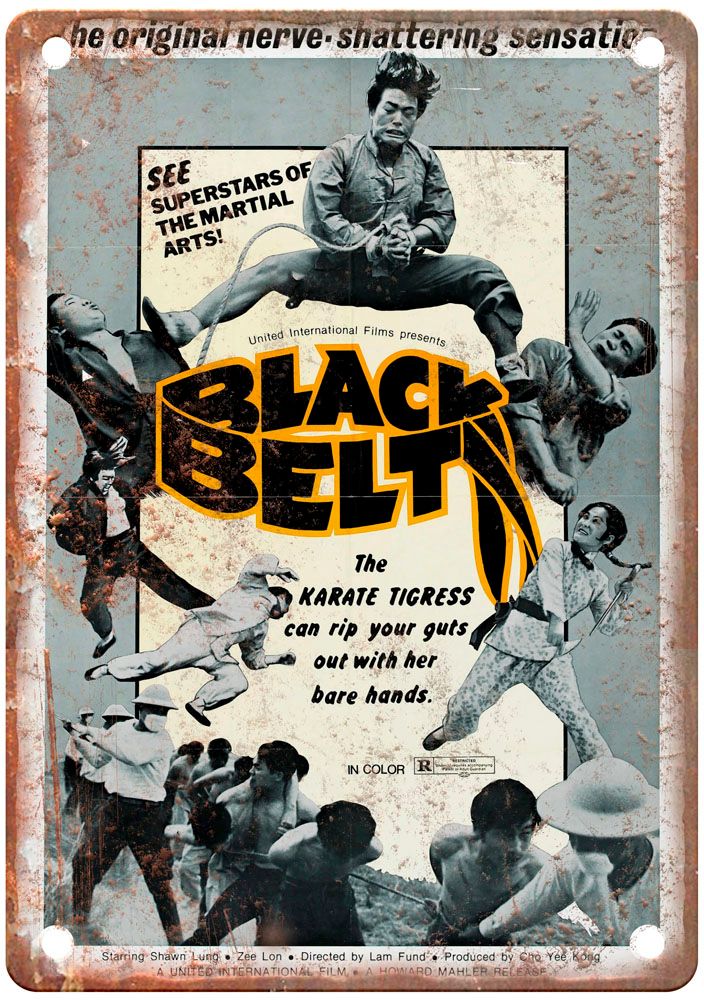 Black Belt Vintage Movie Poster Old Retro Look Metal Sign