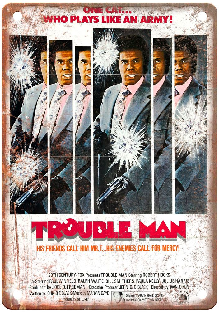 Trouble Man Vintage Movie Poster Old Retro Look Metal Sign