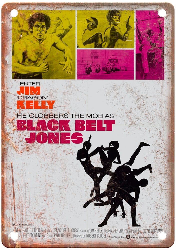 Black Belt Jones Vintage Movie Poster Old Retro Look Metal Sign