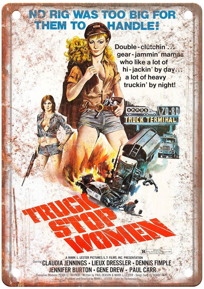 Truck Stop Women Vintage Movie Poster Old Retro Look Metal Sign