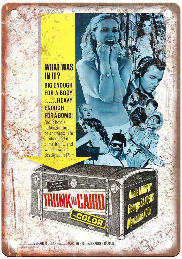 Trunk To Cairo Vintage Movie Poster Old Retro Look Metal Sign