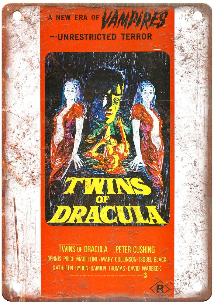 Twins Of Evil Vintage Movie Poster Old Retro Look Metal Sign