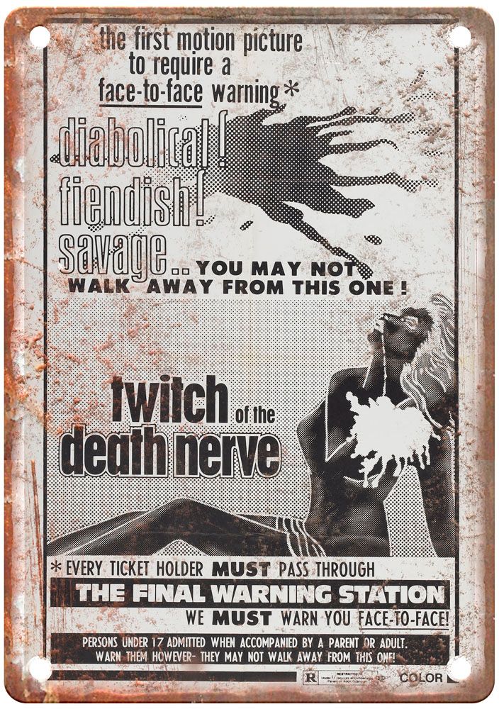 Twitch Of Death Nerve Vintage Movie Poster Old Retro Look Metal Sign